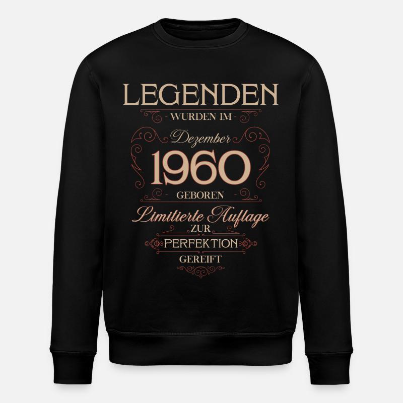 65th Birthday Legend December 1960 - Stanley/Stella ROLLER Unisex Organic Sweatshirt - black