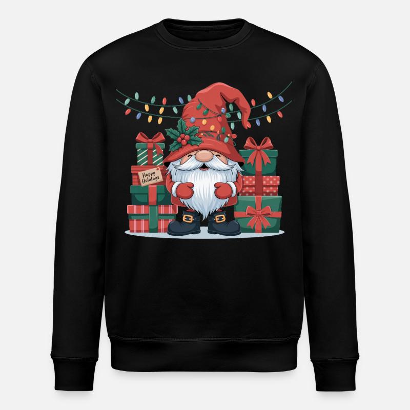 Weihnachten Wichtel Gnome - Stanley/Stella Unisex Bio-Sweatshirt ROLLER - Schwarz