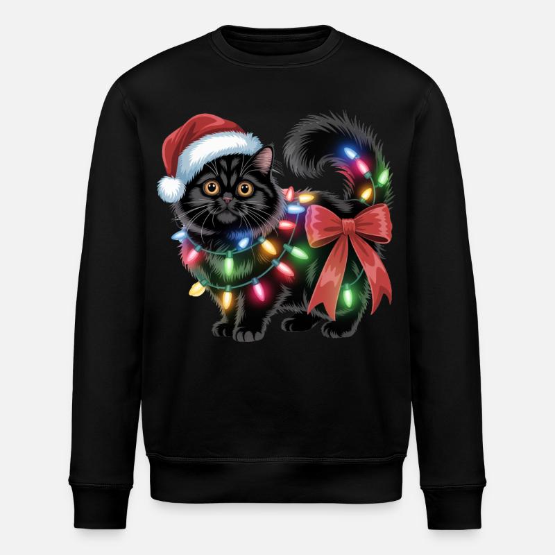 Chat de Noël - Sweat bio ROLLER Stanley/Stella Unisexe - noir