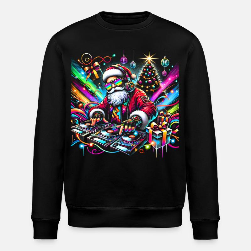 Neon Santa DJ Noël Pulse - Sweat bio ROLLER Stanley/Stella Unisexe - noir