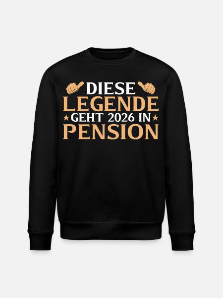 Pensjonert 2026 Legende i pensjonisttilværelsen - Stanley/Stella ROLLER økologisk unisex-sweatshirt - svart