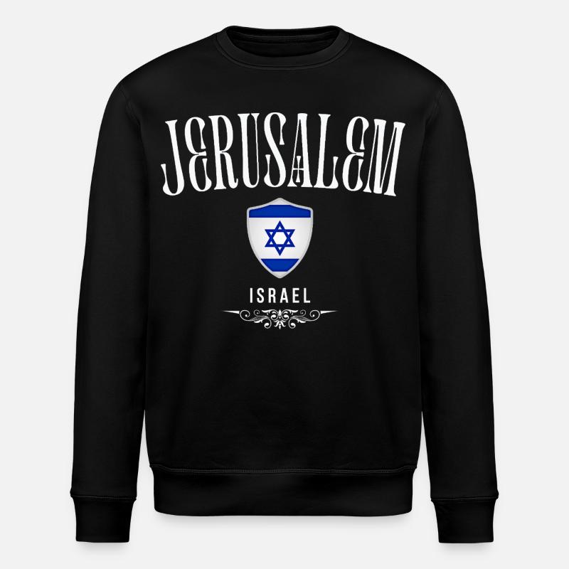 Souvenir de Jérusalem, j'aime Jérusalem - Sweat bio ROLLER Stanley/Stella Unisexe - noir
