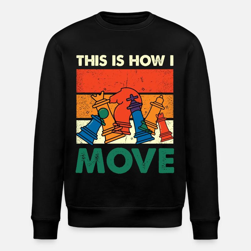 Bunte Schachfiguren Move - Stanley/Stella Unisex Bio-Sweatshirt ROLLER - Schwarz