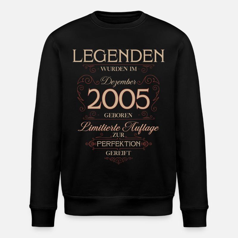 20ème Anniversaire Légende Décembre Millésime 2005 - Sweat bio ROLLER Stanley/Stella Unisexe - noir