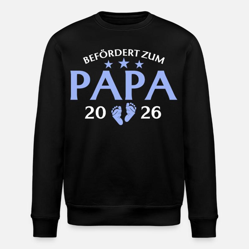 Vater 2026 Befördert zur Papa - Stanley/Stella Unisex Bio-Sweatshirt ROLLER - Schwarz