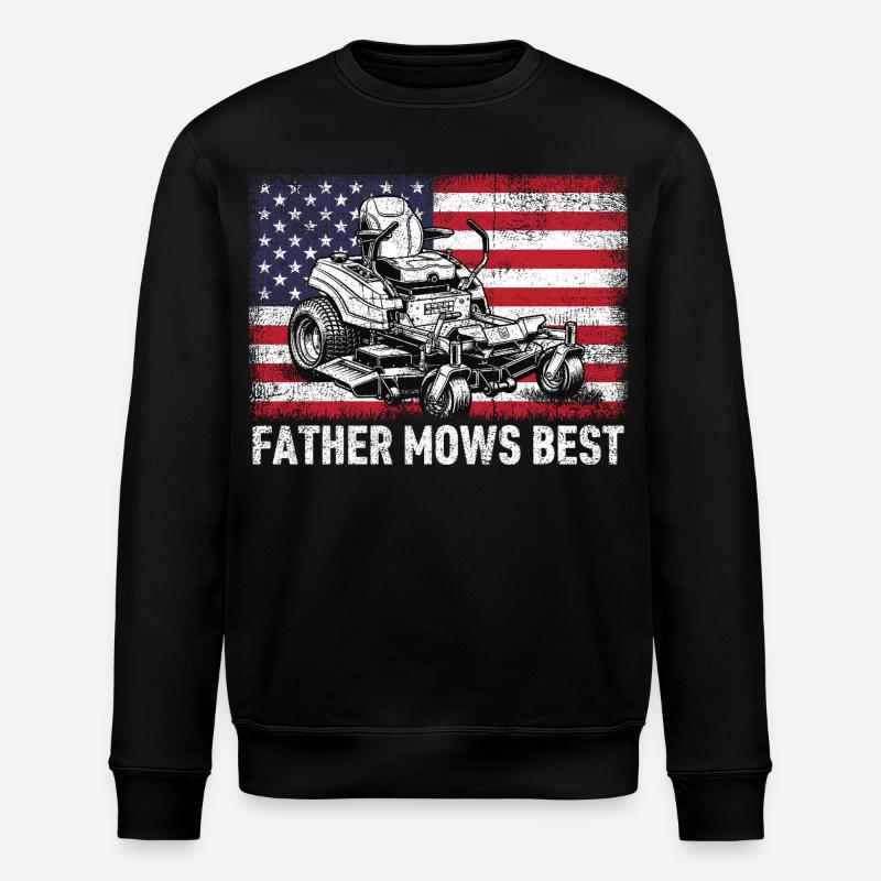 Father Mows Best - Stanley/Stella Unisex Bio-Sweatshirt ROLLER - Schwarz