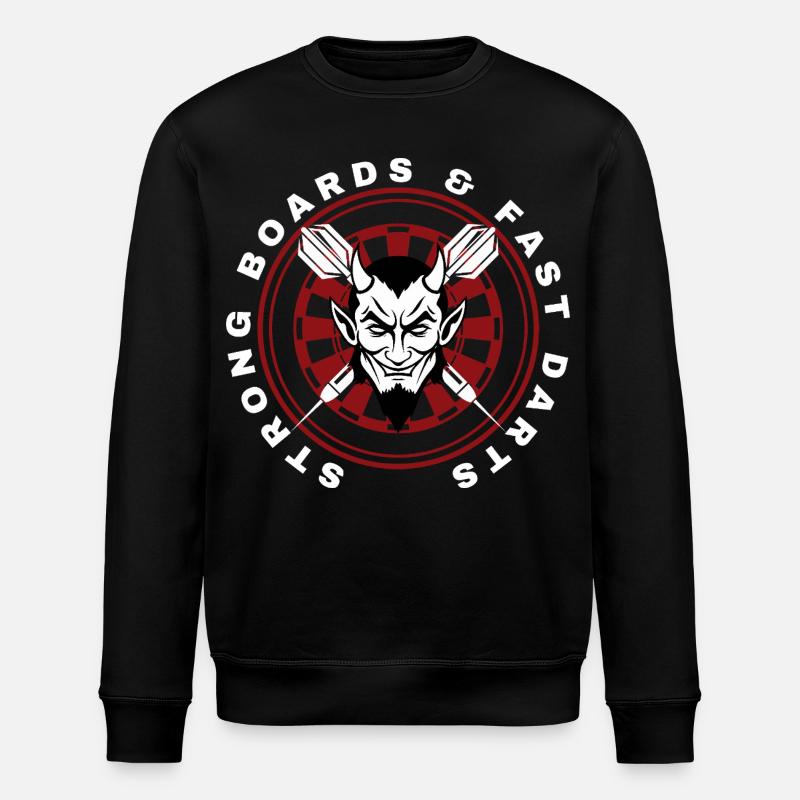 DARTS, DARTBOARD AND DEVIL - Stanley/Stella ROLLER Unisex Organic Sweatshirt - black