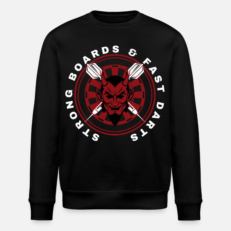 Darts, bullseye, dartboard and devil. - Stanley/Stella ROLLER Unisex Organic Sweatshirt - black