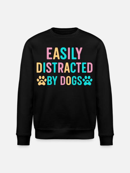 Leicht ablenkbar durch Hunde - Stanley/Stella Unisex Bio-Sweatshirt ROLLER - Schwarz