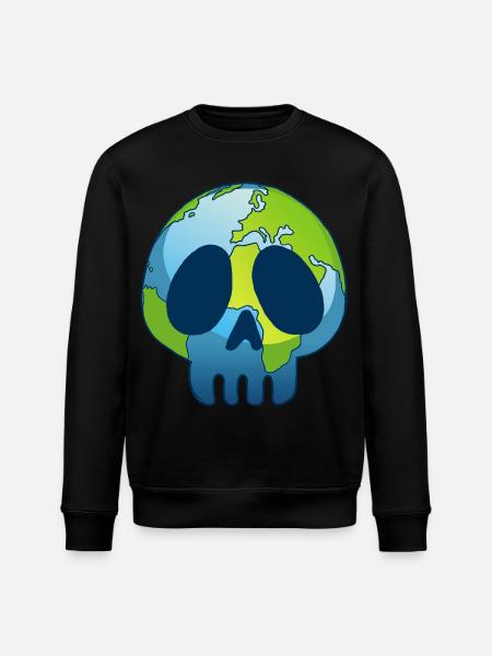 The skull of planet Earth - Stanley/Stella ROLLER Unisex Organic Sweatshirt - black