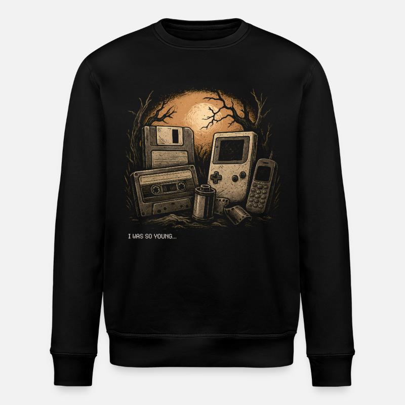 Retro-Nostalgie – Ich war so jung, Tee - Stanley/Stella Unisex Bio-Sweatshirt ROLLER - Schwarz