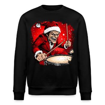 Schlagzeuger Weihnachtsmann - Stanley/Stella Unisex Bio-Sweatshirt ROLLER - Schwarz - Vorne - Nik (191cm)