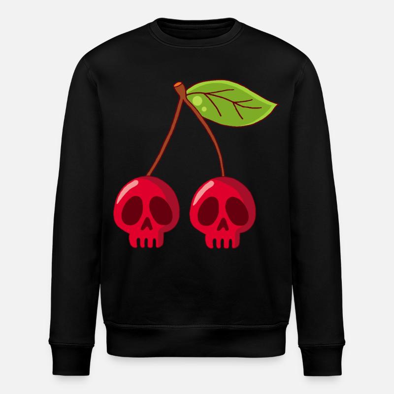 Kirsch-Schädel - Stanley/Stella Unisex Bio-Sweatshirt ROLLER - Schwarz