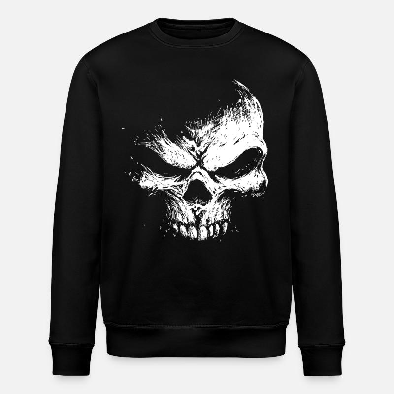 Crâne maléfique – Bête souriante sombre - Sweat bio ROLLER Stanley/Stella Unisexe - noir
