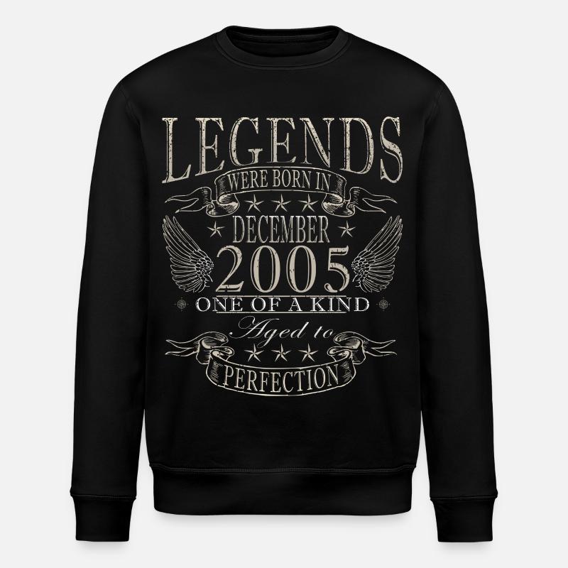 2005 December Birthday Gift - Stanley/Stella ROLLER Unisex Organic Sweatshirt - black