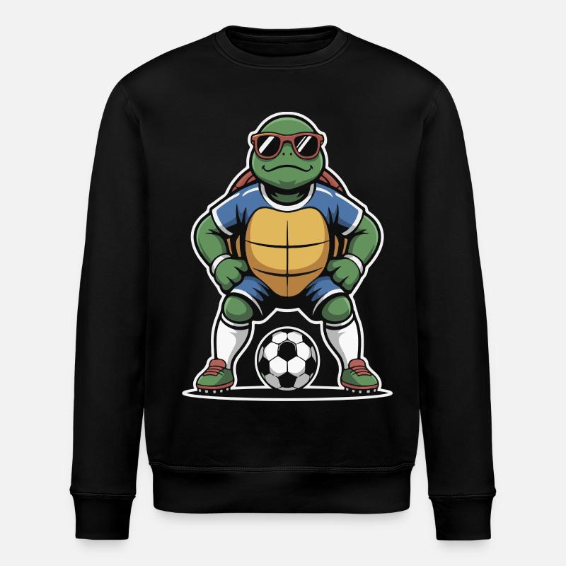 Turtle in soccer outfit - Stanley/Stella ROLLER Unisex Organic Sweatshirt - black