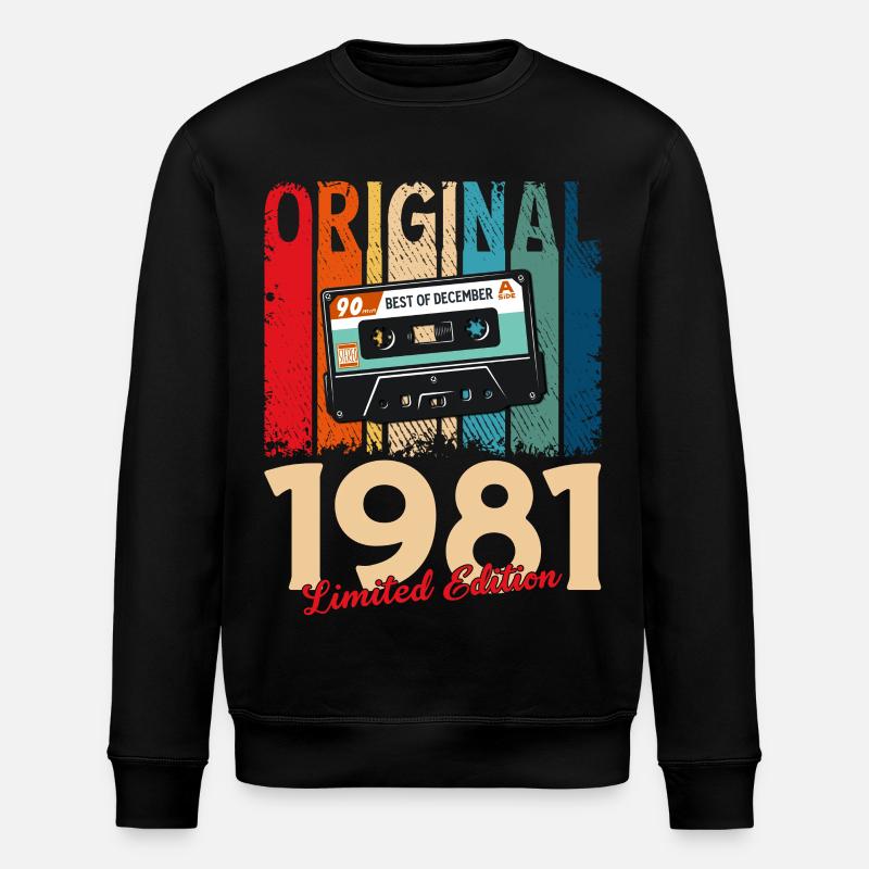 44e anniversaire cassette décembre 1981 - Sweat bio ROLLER Stanley/Stella Unisexe - noir