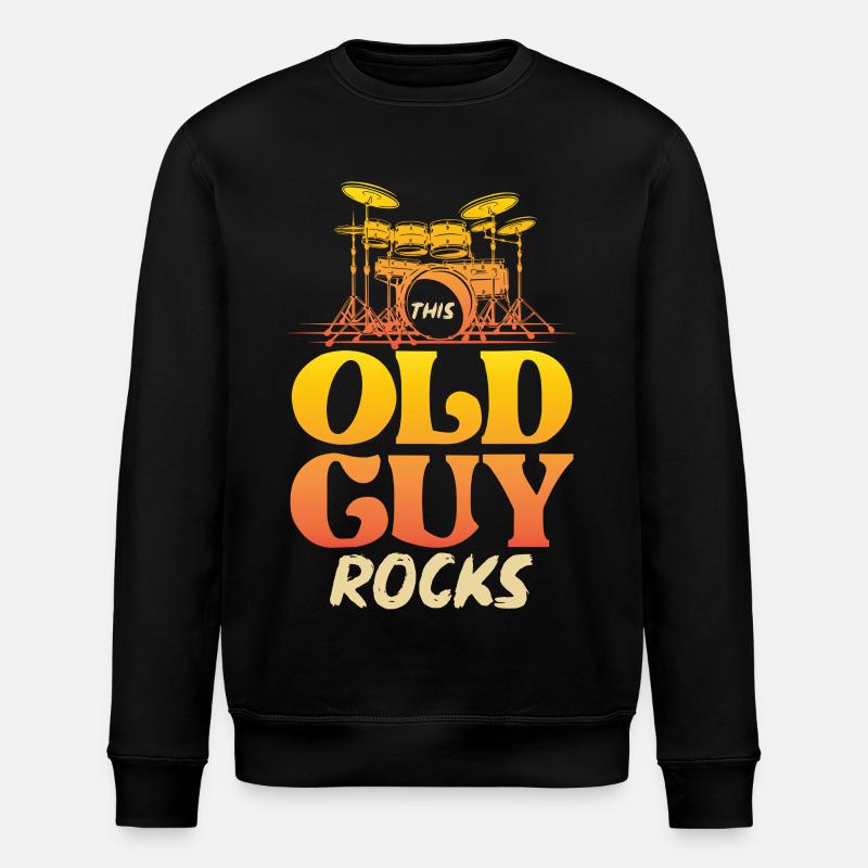 Alter Mann Rocks Schlagzeug - Stanley/Stella Unisex Bio-Sweatshirt ROLLER - Schwarz