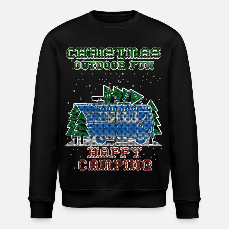 christmas Camping - Stanley/Stella Unisex Bio-Sweatshirt ROLLER - Schwarz