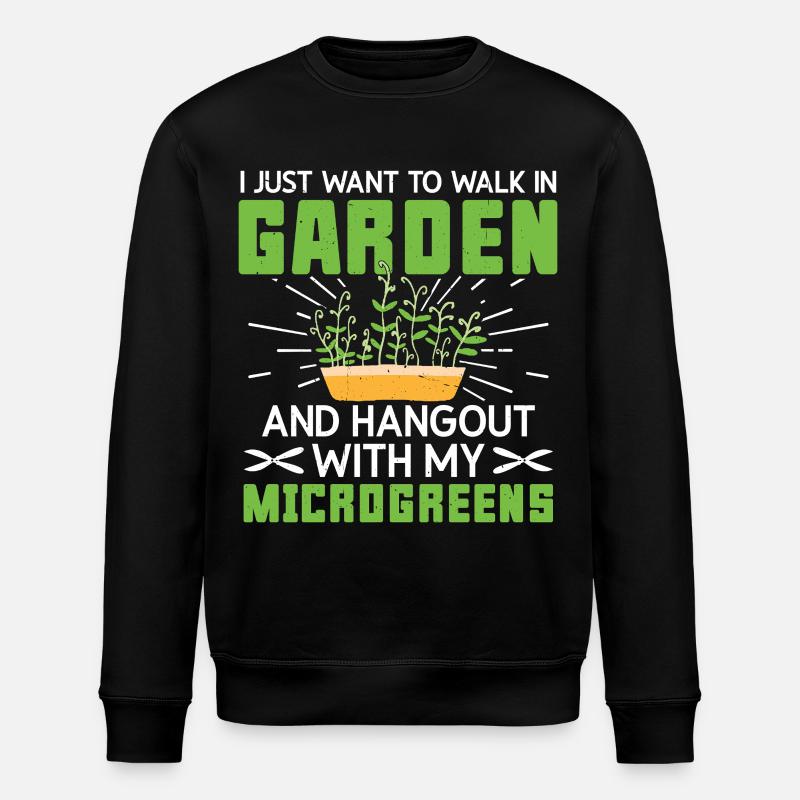 Microgreens Anbaukit Gärtner liefert Keimungen - Stanley/Stella Unisex Bio-Sweatshirt ROLLER - Schwarz