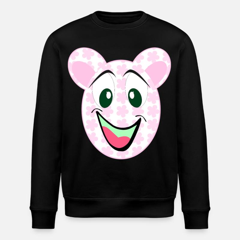 Bär Blumenmuster Lächeln - Stanley/Stella Unisex Bio-Sweatshirt ROLLER - Schwarz