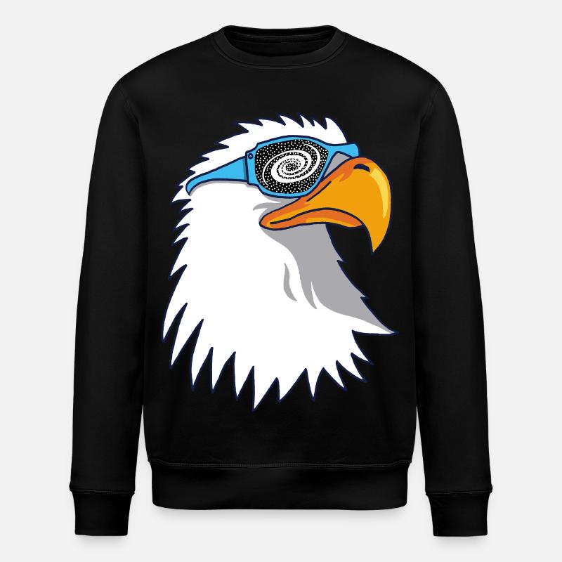Eagle and Galactic Goggles - Stanley/Stella ROLLER Unisex Organic Sweatshirt - black