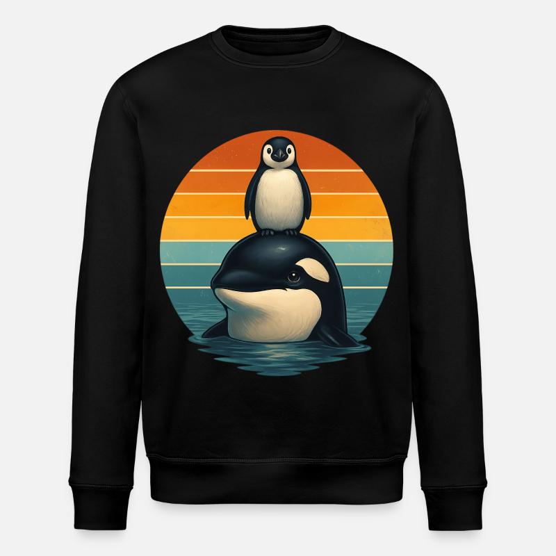 Orca Penguin Retro Animal Lovers - Sweat bio ROLLER Stanley/Stella Unisexe - noir