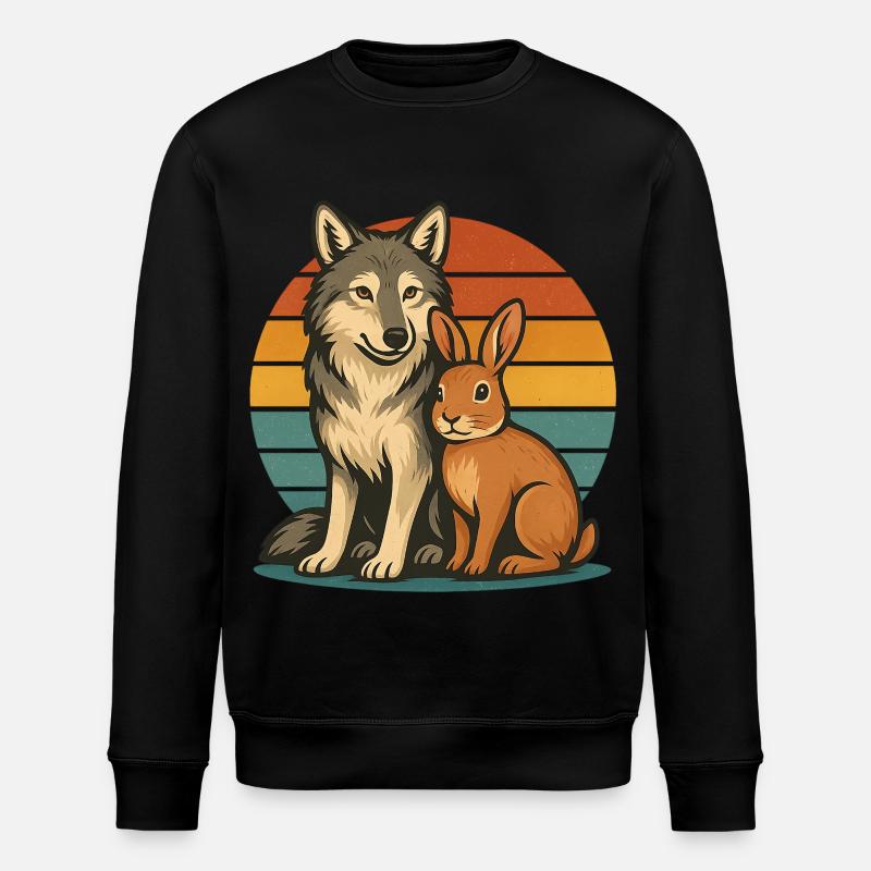 Loup et Lapin - Sweat bio ROLLER Stanley/Stella Unisexe - noir