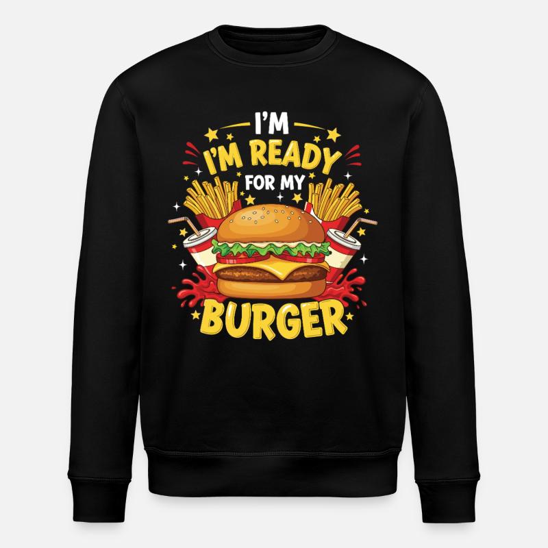 Burger Hamburger - Stanley/Stella ROLLER Unisex Organic Sweatshirt - black