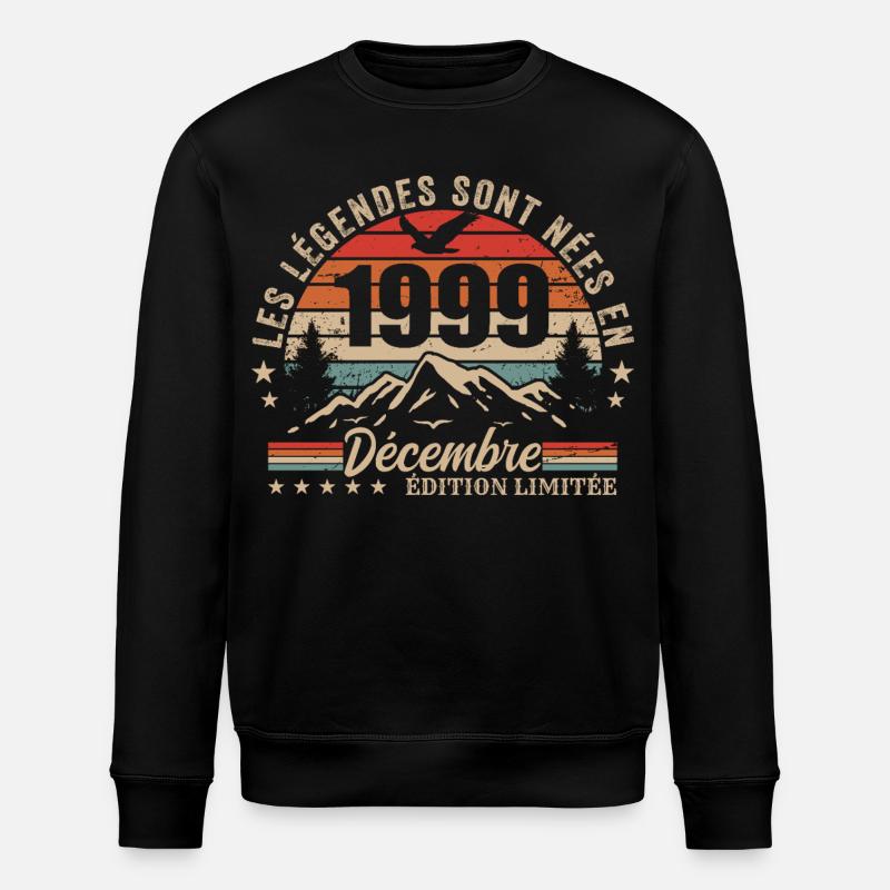Rétro Décembre 1999 - Cadeau 26 Ans - Sweat bio ROLLER Stanley/Stella Unisexe - noir