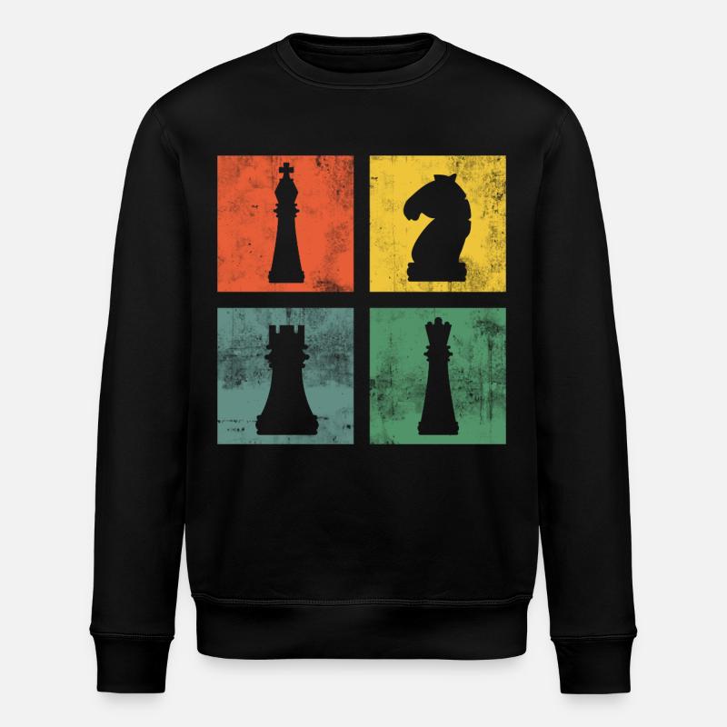 Schach Schachfigur Schachfiguren Schachspieler - Stanley/Stella Unisex Bio-Sweatshirt ROLLER - Schwarz