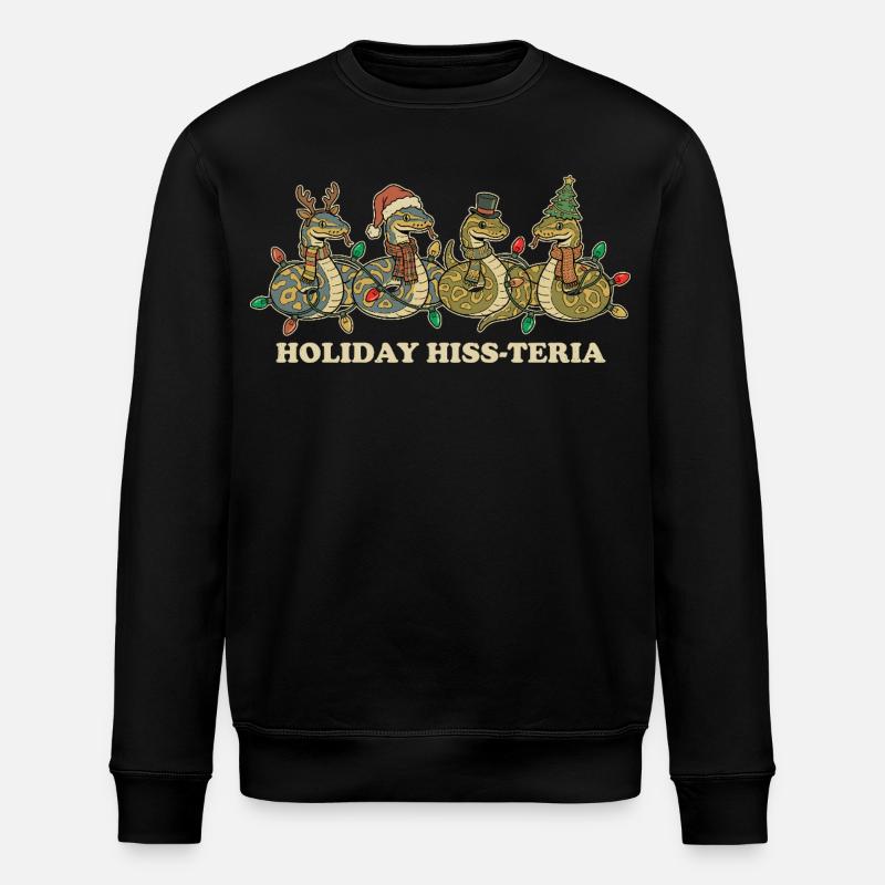 King Python Christmas Lights Gift - Stanley/Stella ROLLER Unisex Organic Sweatshirt - black