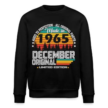 Dezember-1965-Jahrgang-Vintage-Retro-Geburtstag - Stanley/Stella Unisex Bio-Sweatshirt ROLLER - Schwarz - Vorne - Nik (191cm)
