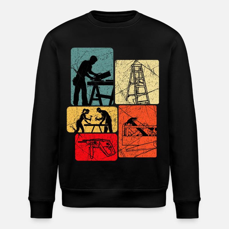 Workshop Collage Building Crafts - Stanley/Stella ROLLER Unisex Organic Sweatshirt - black