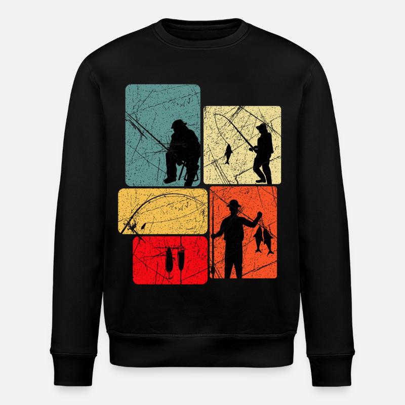 Silhouettes de pêche Look rétro - Sweat bio ROLLER Stanley/Stella Unisexe - noir