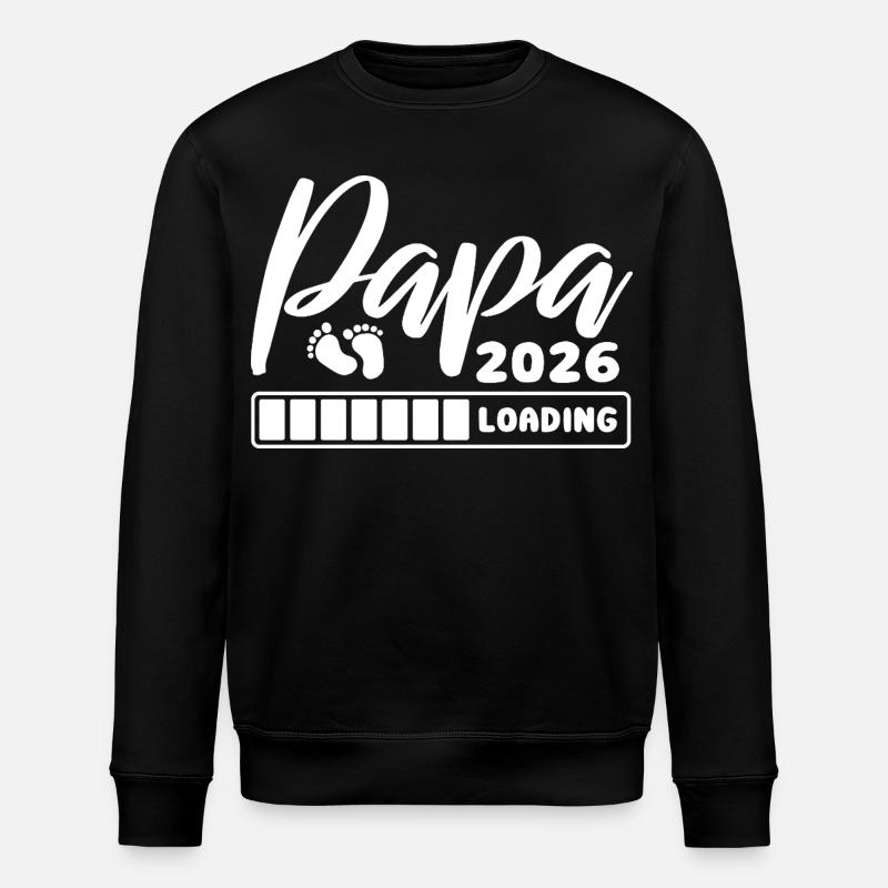 Papa 2026 loading - Schwangerschaft - Geschenk - Stanley/Stella Unisex Bio-Sweatshirt ROLLER - Schwarz