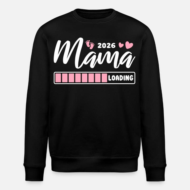 Mama 2026 loading - Schwangerschaft - Geschenk - Stanley/Stella Unisex Bio-Sweatshirt ROLLER - Schwarz