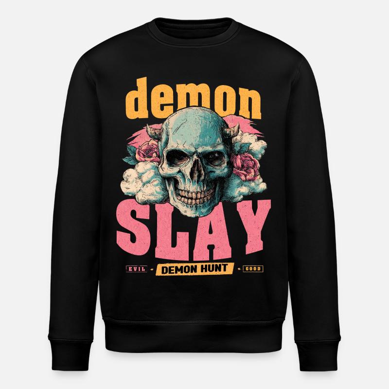 Crâne de Chasseur de Démons - Sweat bio ROLLER Stanley/Stella Unisexe - noir