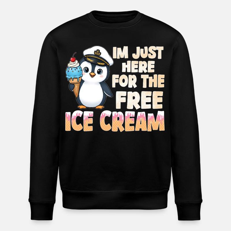 Penguin Captain - Stanley/Stella ROLLER Unisex Organic Sweatshirt - black