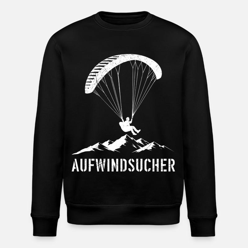 Gleitschirmflieger AUFWINDSUCHER Lustiges - Stanley/Stella Unisex Bio-Sweatshirt ROLLER - Schwarz