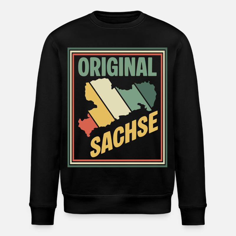 Carte originale de la Saxe - Sweat bio ROLLER Stanley/Stella Unisexe - noir