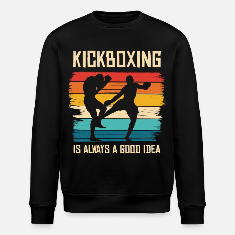 Kickboxing in rainbow style - Stanley/Stella ROLLER Unisex Organic Sweatshirt - black