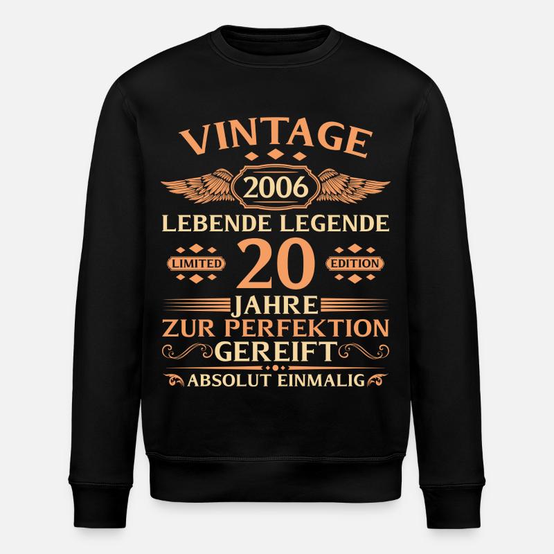 20e anniversaire Année 2006 - Sweat bio ROLLER Stanley/Stella Unisexe - noir