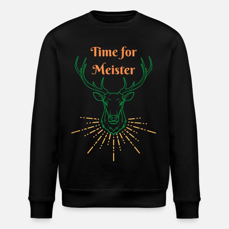 Time for Meister Hirsch - Stanley/Stella Unisex Bio-Sweatshirt ROLLER - Schwarz