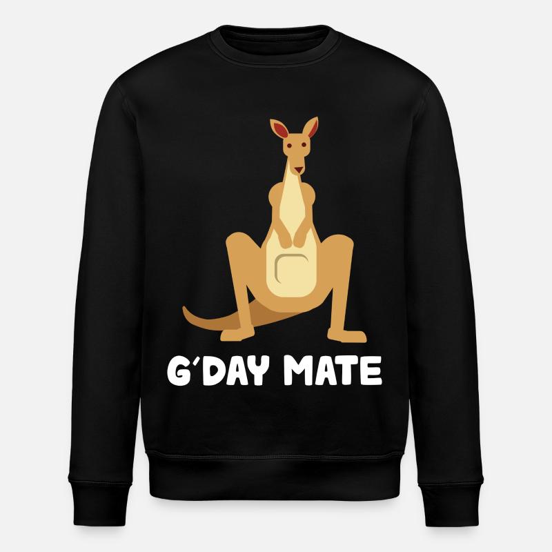 Kangaroo G'DAY Mate Shirt - Stanley/Stella ROLLER Unisex Organic Sweatshirt - black