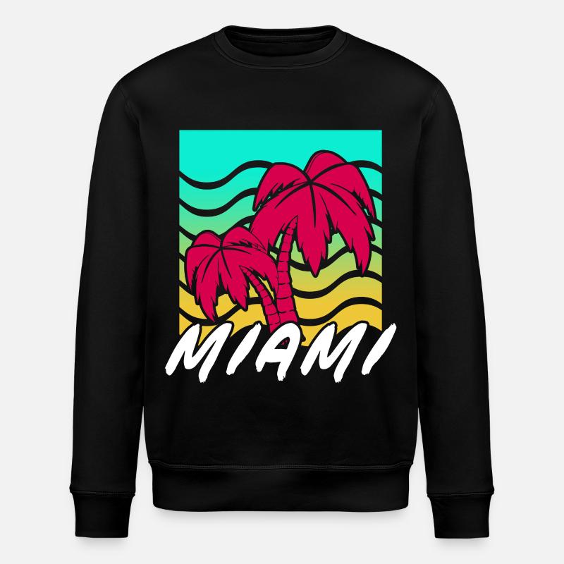 Miami Palmen Neon Gradient - Stanley/Stella Unisex Bio-Sweatshirt ROLLER - Schwarz