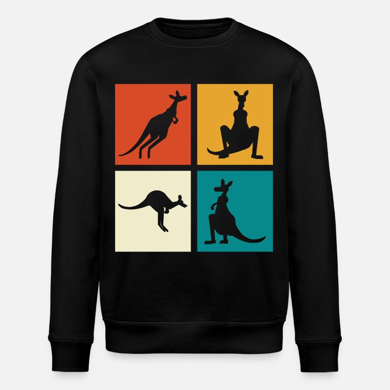 Kangaroo Four-Frame Silhouettes - Stanley/Stella ROLLER Unisex Organic Sweatshirt - black