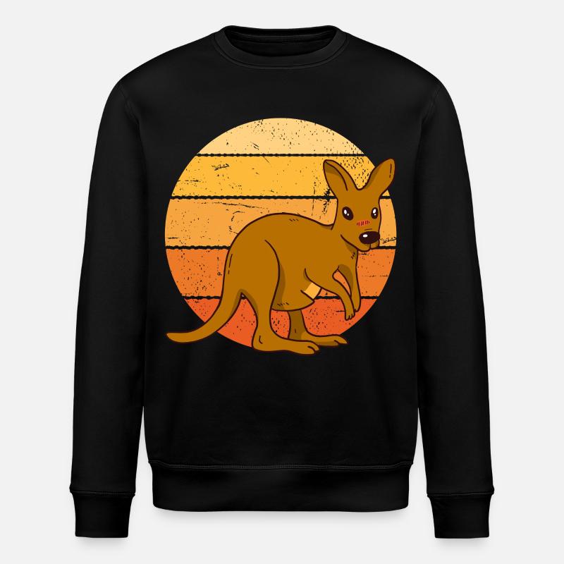 Känguru am Sonnenuntergang - Stanley/Stella Unisex Bio-Sweatshirt ROLLER - Schwarz