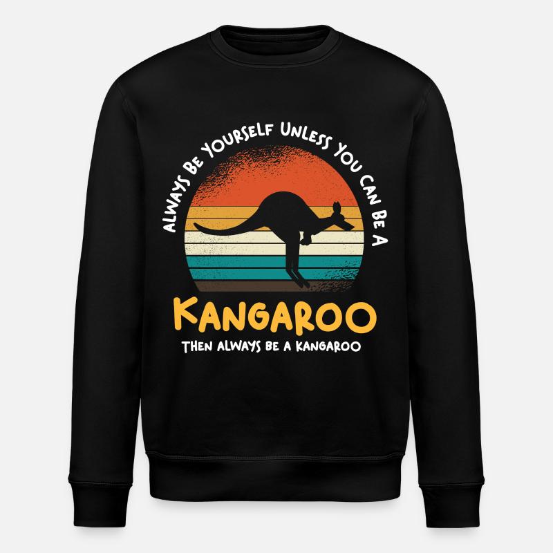 Kangaroo Retro Sunset - Stanley/Stella ROLLER Unisex Organic Sweatshirt - black