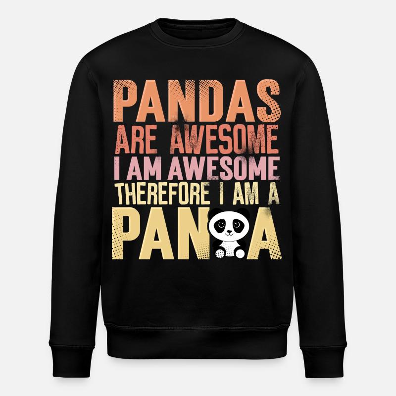 Panda - Stanley/Stella Unisex Bio-Sweatshirt ROLLER - Schwarz